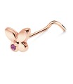 Silver Butterfly Curved Nose Stud NSKZ-1731
